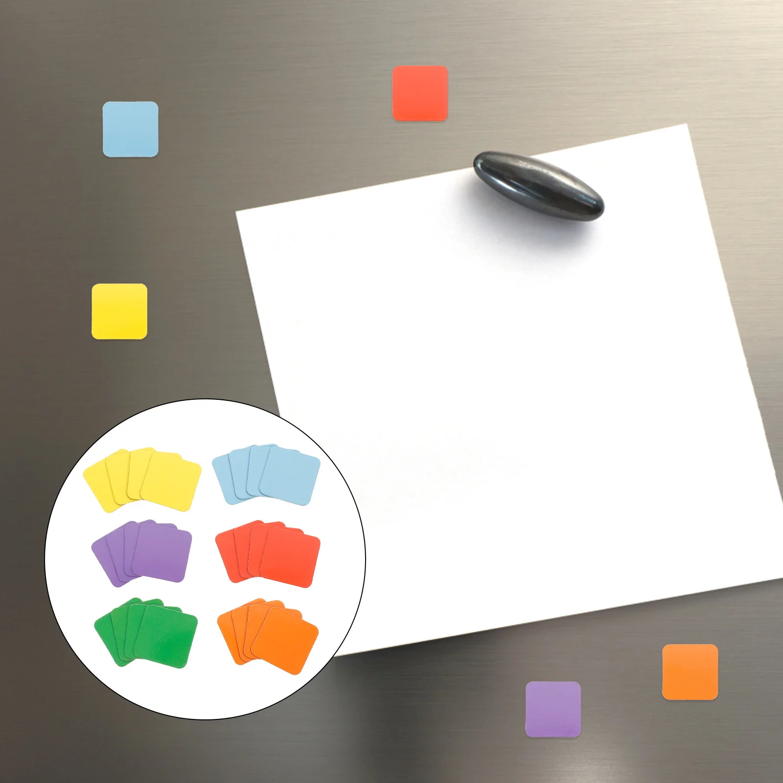 

24Pcs Bright Color Square Magnetic Sticker Set Refrigerator Decoration Adsorption Fridge Magnet Teaching