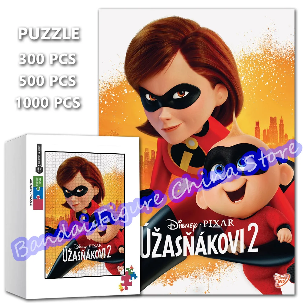 

Anime Jigsaw Puzzle Superman Family The Incredibles 300/500/1000 Pieces Disney Cartoon Print Puzzle for Kids Education Toys