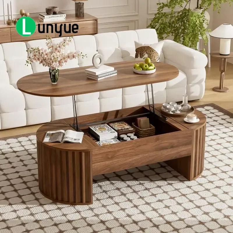Modern 47.2 Inch Lift Top Coffee Table With Hidden Storage Compartment For Living Room Space Saving Multifunctional Furniture