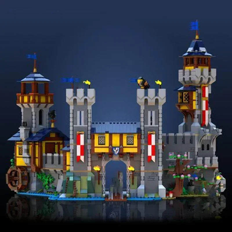 Moc Building Blocks Fortress รุ่นปราสาทยุคกลางการวิเคราะห์อิฐ DIY ประกอบของเล่นก่อสร้างสําหรับ Childr วันหยุดของขวัญ