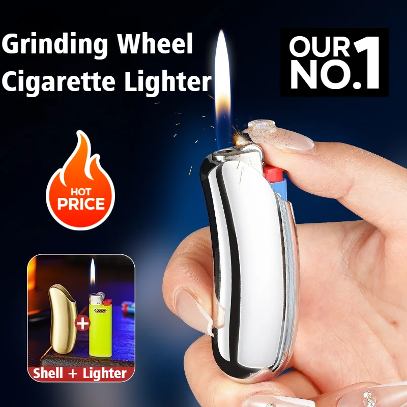 

2025 Metal Shell Cigar Igniter Explosion-proof Grinding Wheel Lighter Butane Inflatable Cigarette Lighters & Smoking Accessories