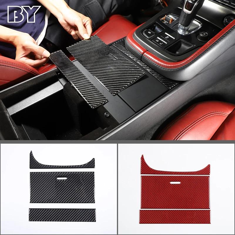 

For Jaguar F-TYPE 2013-2022 Car Gear Shift Storage Box Panel Frame Soft Carbon Fiber Sticker Cover Auto Interior Accessories