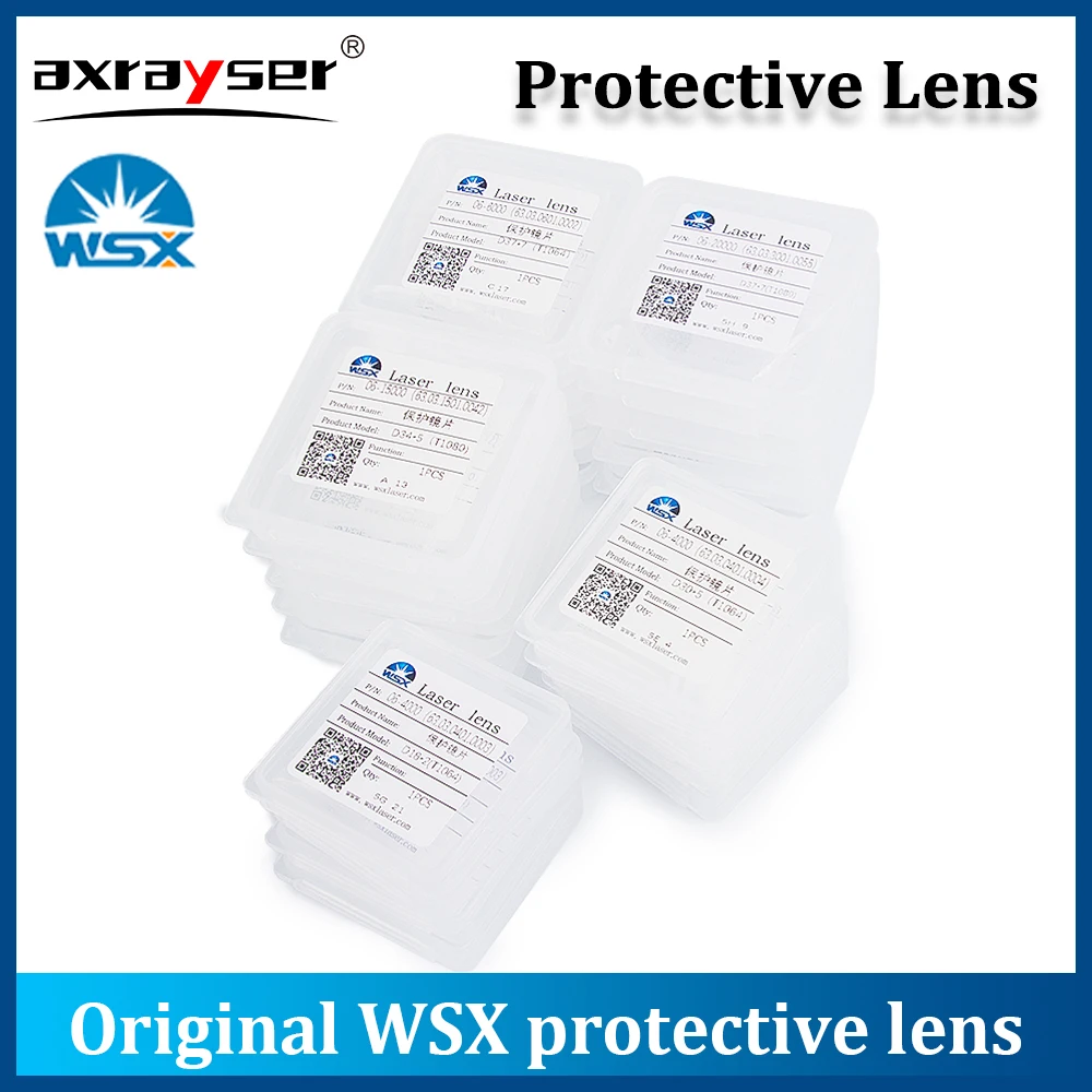 Original WSX Protective Lens 30x5 Protective Windows 1064nm JGS1 Fused Silica Optical 18x2 20x2 For Fiber Cutting Head KC13/15
