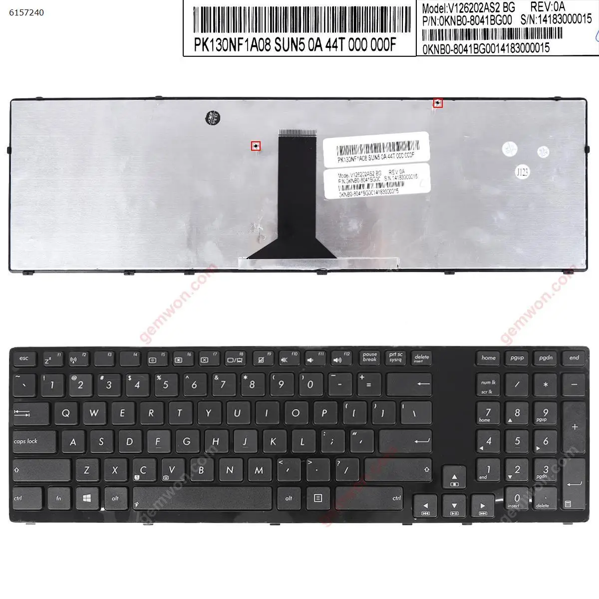 US Laptop Keyboard for ASUS K95 K95V K95VB K95VJ K95VM X93 X93S X93SM X93SV Glossy Frame Black