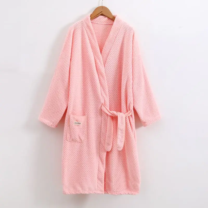

Осенне-зимние банные юбки, халаты для взрослых, утепленные ночные рубашки с длинными рукавами для пар, халаты, домашняя одежда, пижамы Femmes Woman