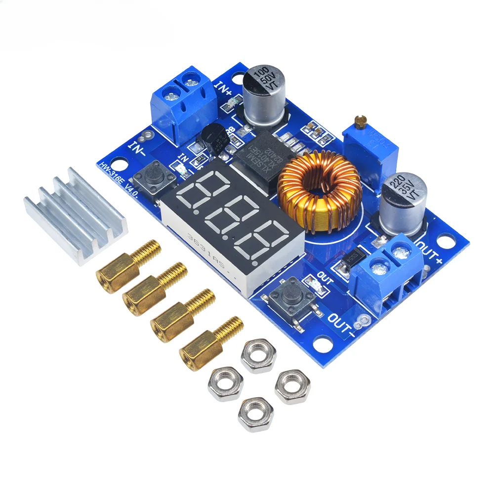 1 Piece Orignal DC-DC Adjustable Buck Power Supply Module Regulator Board 5A 24V to 12v 5v LM2596S/XL4015