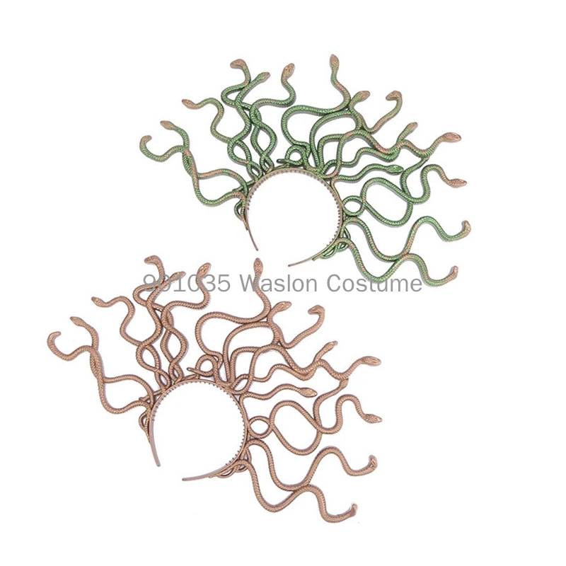 Halloween Headband Medusa Curved Snake Shape Hair Hoop Rave Party Headpiece Hair Band Party Cosplay Costume Props Unisex