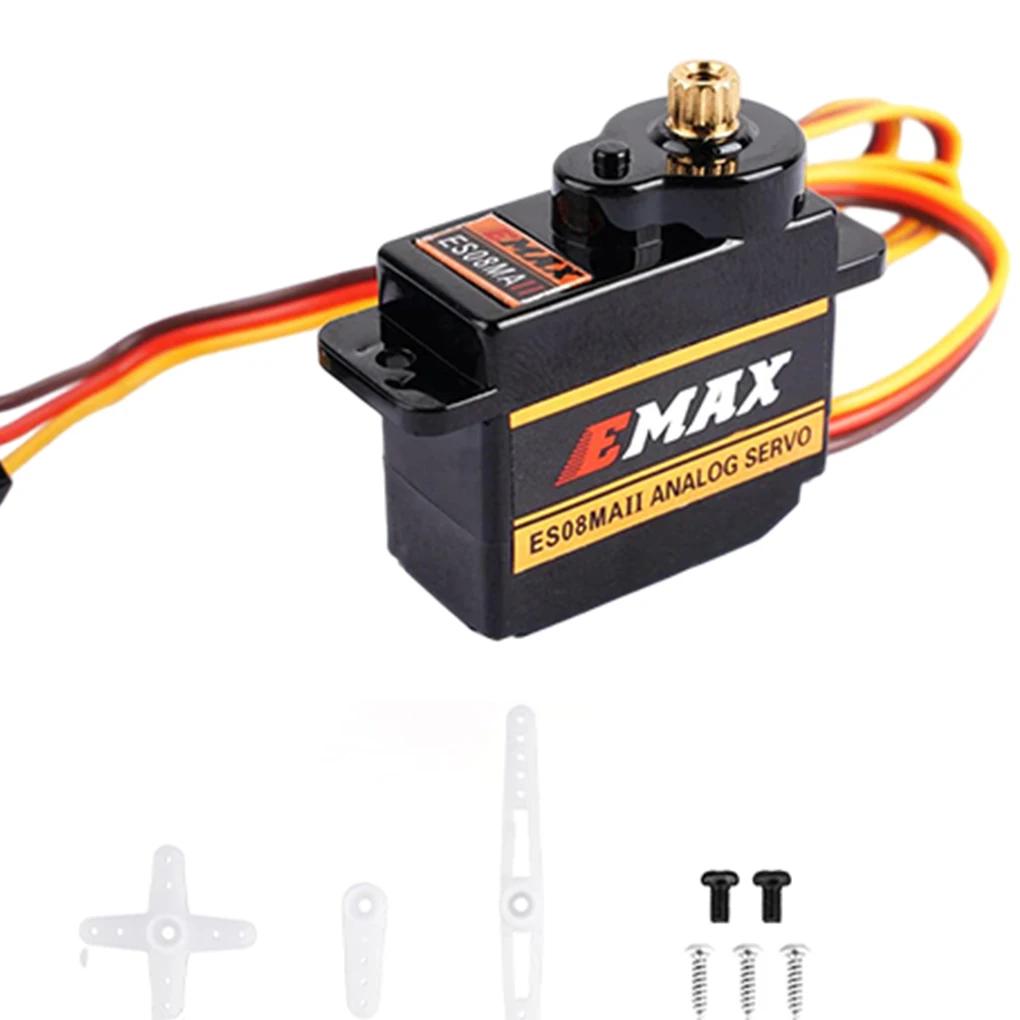 Metal Gear Micro Servo ABS EMAX EMX-SV-0275 ES08MA II 12g para RC Robotics avión ala coche Radio Control RC juguete modelo Accesorios
