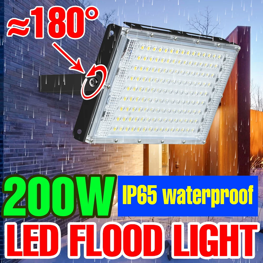 

200W Floodlight LED Spotlights Outdoor LED Reflector Street Lamp For Exterior Lighting IP65 Waterproof LED Garden Wall Lights