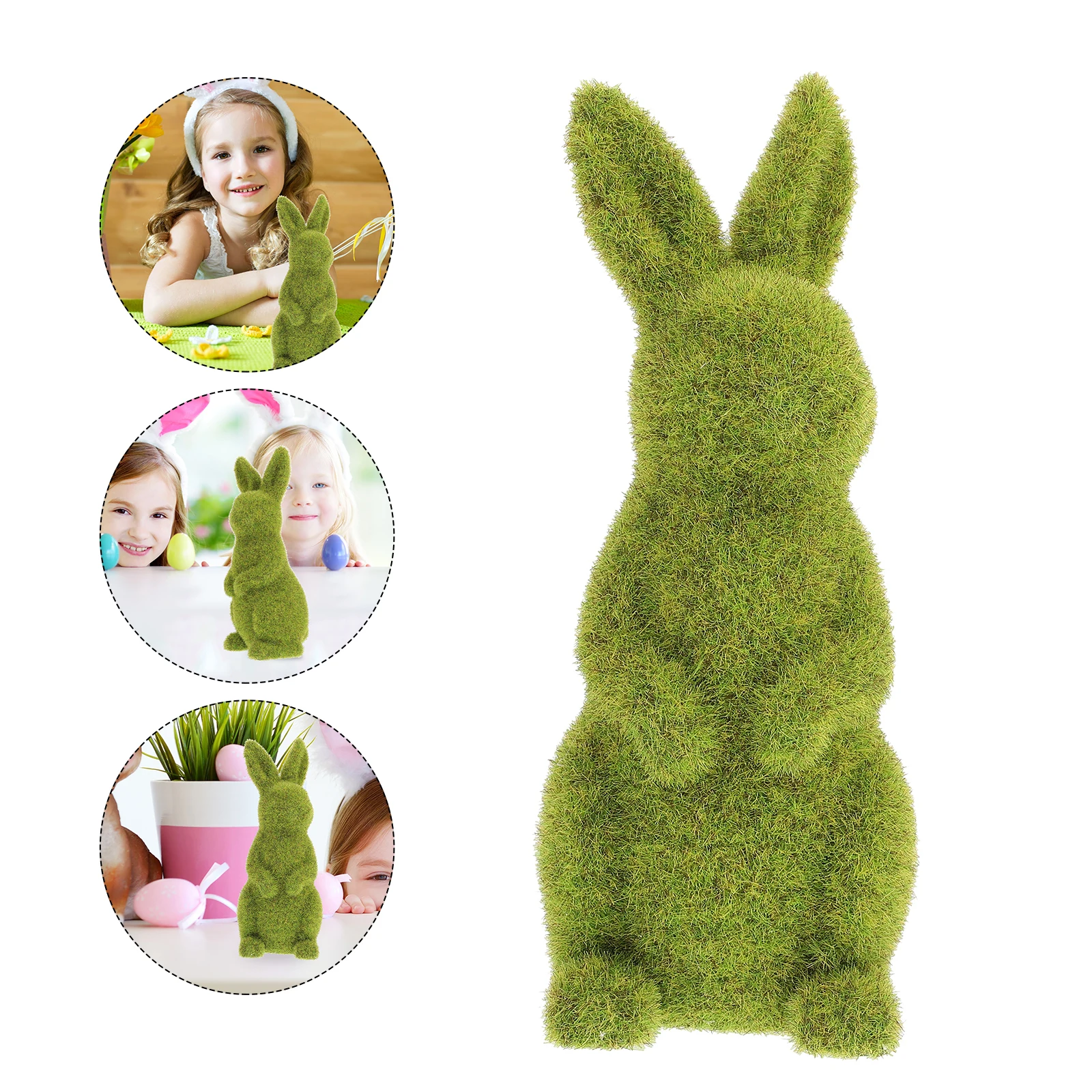 

Moss Rabbit Statues Green Resin Easter Bunny naments Home Garden Outdoor Animal Sculpture Desk Decor