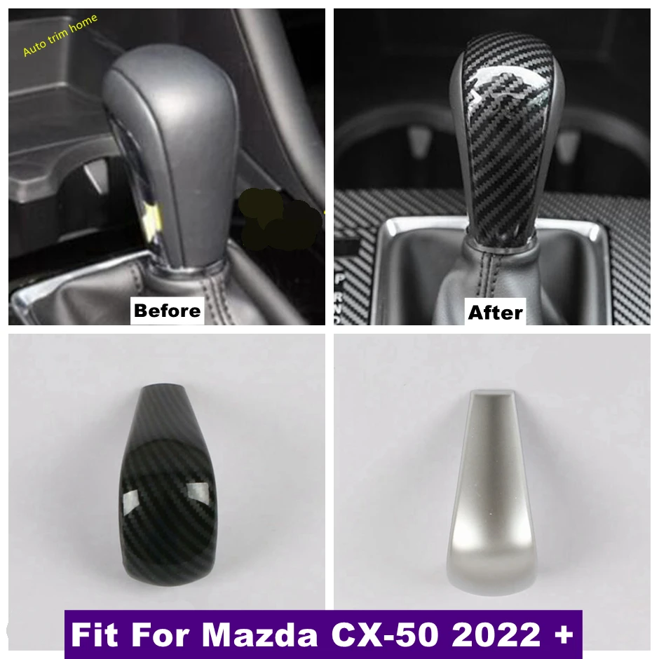 

Stalls Gear Shift Head Knob Decoration Frame Cover Trim Fit For Mazda CX-50 2022 - 2024 ABS Matte / Carbon Fiber Car Accessories