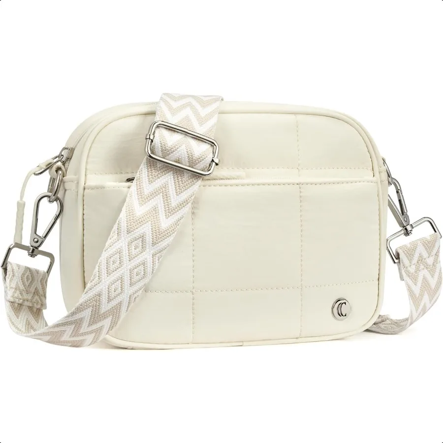 

CLUCI Quilted Crossbody Bags for Women Lightweight Puffer Shoulder Bag Travel Purses with Wide Strap