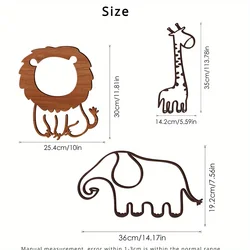 3D Cartoon Wooden Sticker Animals Wooden Sticker Wall Baby Nursery Room Decor Home , Living Room, Bedroom, Thanksgiving Day Gift