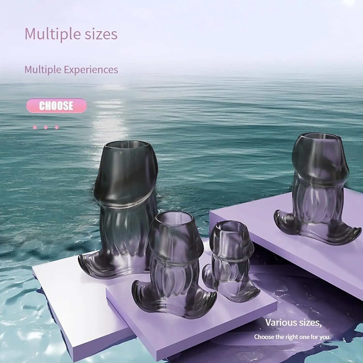 중공 애널 플러그 세트, S, M, L, XL, 질 확장기 터널, 투명 항문 확장 확장기, BDSM 관장약 섹스 토이, 엉덩이 플루, 4 피스 세트