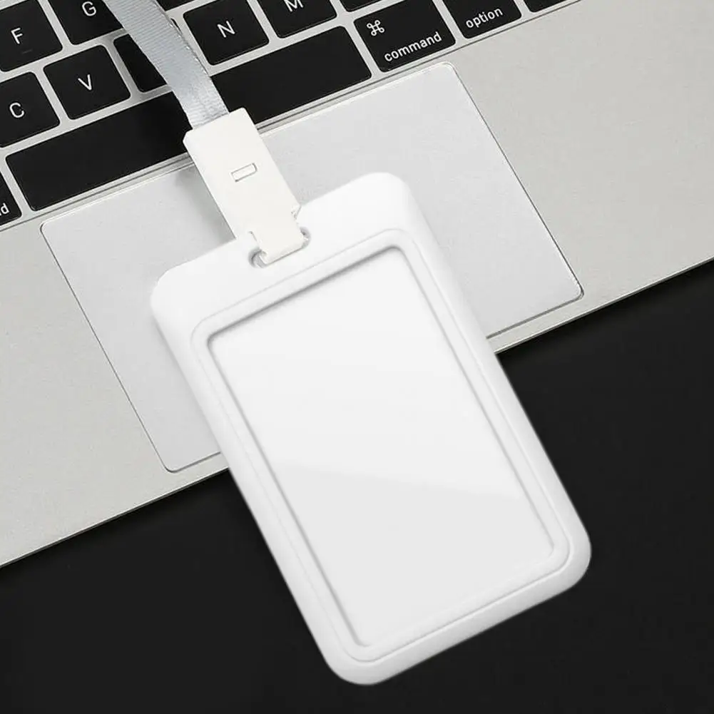 11*7cm Sliding Badge Holder Vertical Hard Plastic Case Clear Card Protector Pouch For Office School ID Credit Cards Proximity