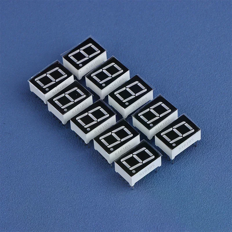 

10Pcs Digital Tube Common AnodeCathode 0.56 Inch 10Pins 5161AS 5161BS 1 Bit Digit 7 Segment Red LED Digital Display Digitron