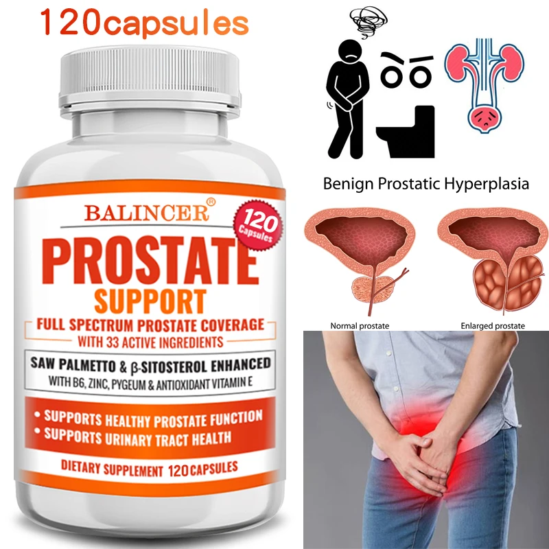 Advanced Men's Prostate Supplement for Urinary Tract Function and BPH Symptoms, Rich in Vitamins and Minerals