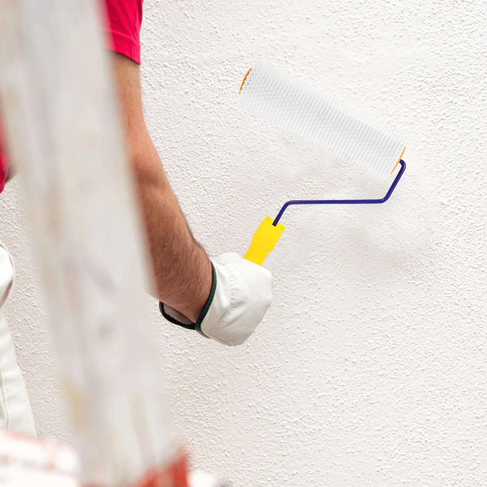 1 قطعة الأسطوانة مسننة لطلاء الأرضيات الايبوكسي أداة التسوية الذاتية الممله المضادة للتساقط مقبض بلاستيكي متين الطلاء الأسطوانة الأرضيات