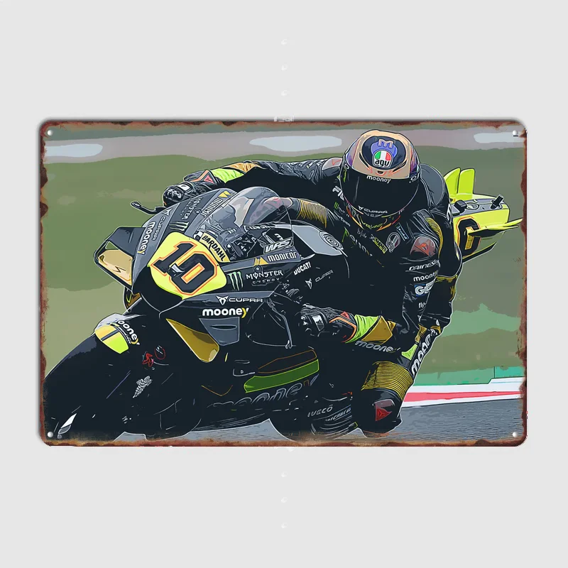 Luca Marini rider Poster Metal Wall Art Cave Garage Classic Painting Tin Sign Vintage Posters Room Decor Home Decoration