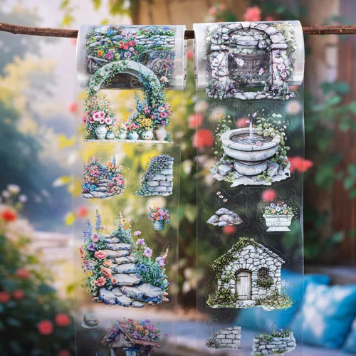 1 Uds./1 lote de cintas adhesivas decorativas, vignette de piedra, diario basura, papel DIY, pegatinas japonesas para álbum de recortes