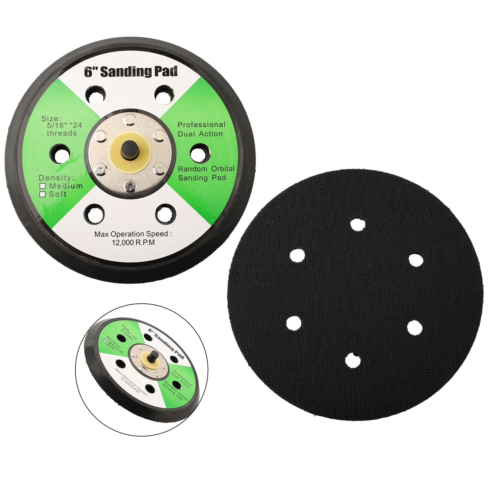 Heavy Duty 6holes Sander Backing Pad 6in 150mm Diameter Easy Installation and Removal Protects Your Tools During Sanding