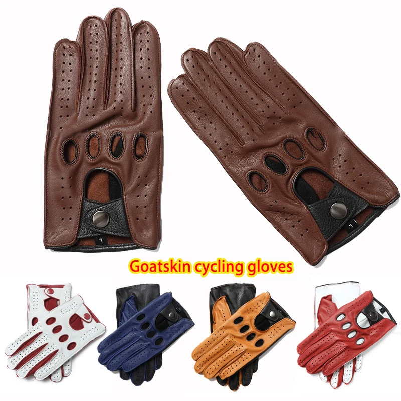 

Мужские мотоциклетные перчатки из натуральной кожи, модные женские перчатки из овчины, черные дышащие перчатки для вождения Luva Motociclista Verão