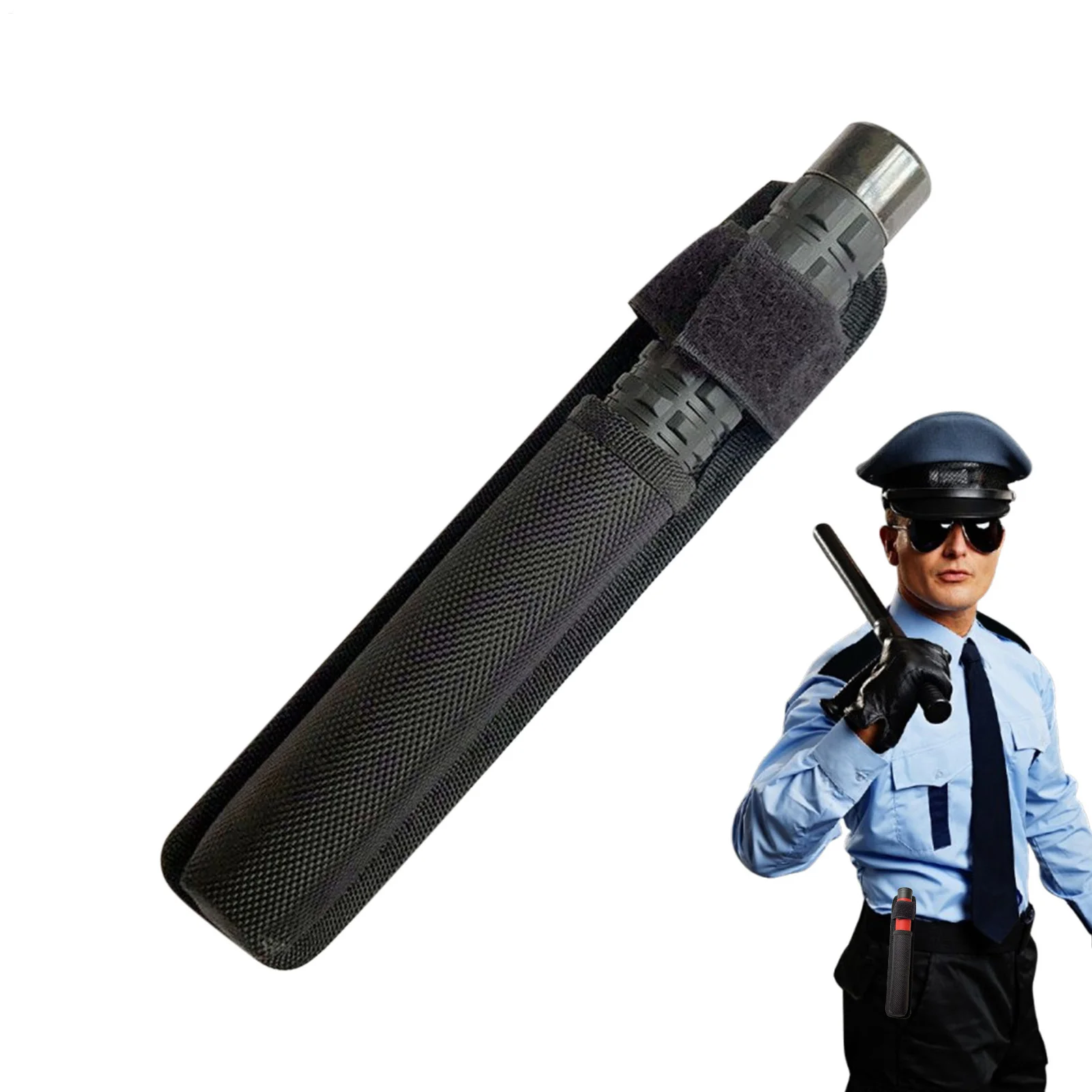 Estojo de nylon ajustável para batons expansível resistente, serve para cinto de serviço para guarda de segurança, aplicação da lei