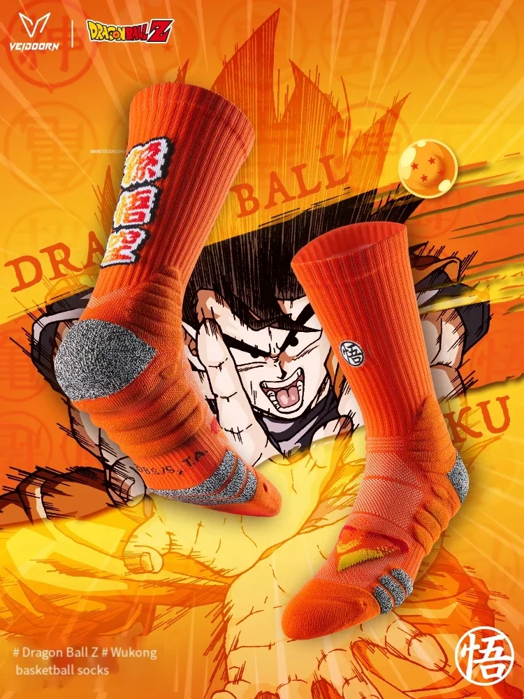 Veidoorn-Chaussettes Longues Dragon Ball Sports Professionnels Skip Réel Épaississement Basket-ball Course Pied Cadeau Original