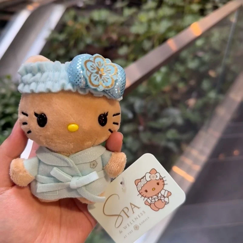 

НОВИНКА: Гавайская плюшевая кукла-подвеска Hello Kitty с темной кожей, в кавайном креативном халате, на серфборде, для рюкзака