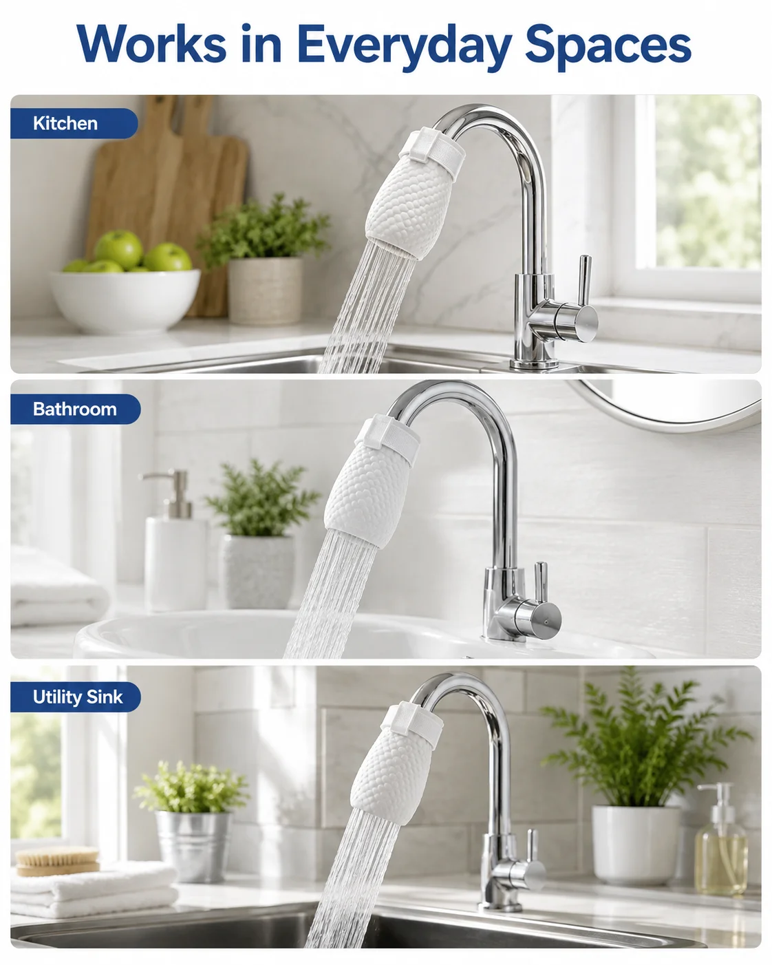 Daily Household Tap Water Filter Cotton Sock, Adjustable Strap Sediment Separator Bag for Well Spring Water Filtration