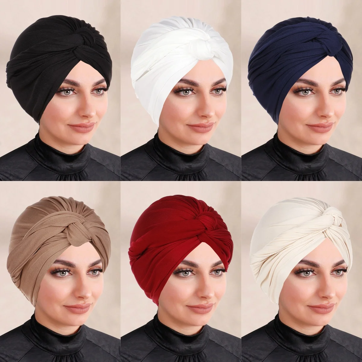 

Новый мягкий эластичный мгновенный тюрбан, внутренний хиджаб, шапка, мусульманская мода, женский платок, однотонный женский хиджаб, капот, химиотерапевтическая кепка