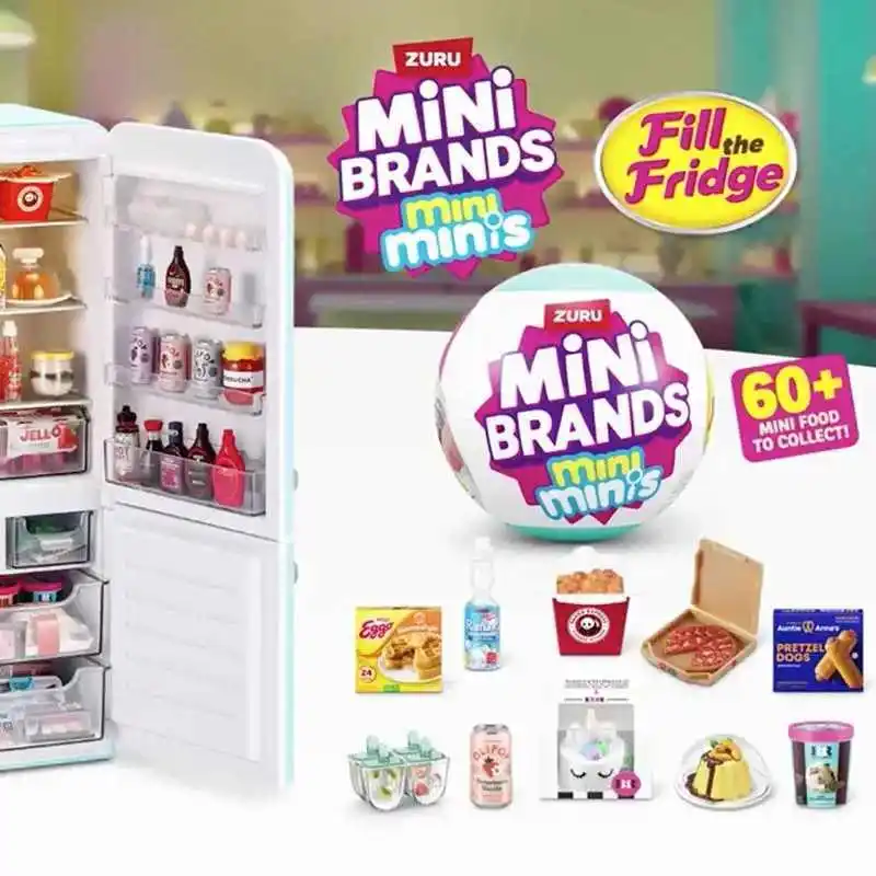 Zestaw Miniaturowych Zabawek Zuru Mini Brands: Niespodzianka z Lalką, Mini Lodówka, Miniaturki Gourmet, Miniaturowa Scena z Jedzeniem, Zestaw Zabawek Imitujących Realizm, Prezent