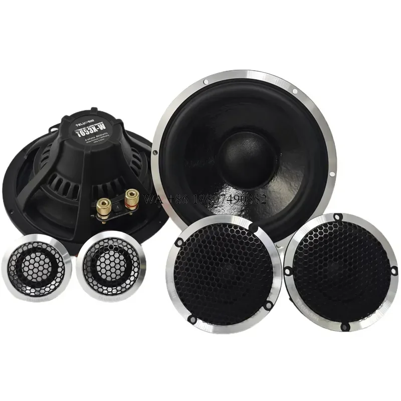 wmwmnu Professional Grade 92dB 6.5 Inch 3-Way Car Speaker System for Iron Door Audio with Efficient Components