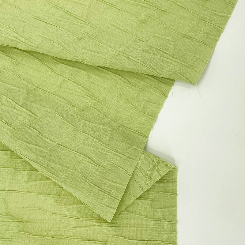 2yards Light green irregular textured crinkled fabric Spring and summer Hanfu dress design fabricA