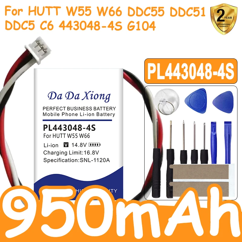 

14.8V 950mAh 11.84Wh Li-Ion Battery For HUTT W55 W66 DDC55 DDC51 DDC5 C6 443048-4S G104 PL443048-4S Window Cleaning Robot
