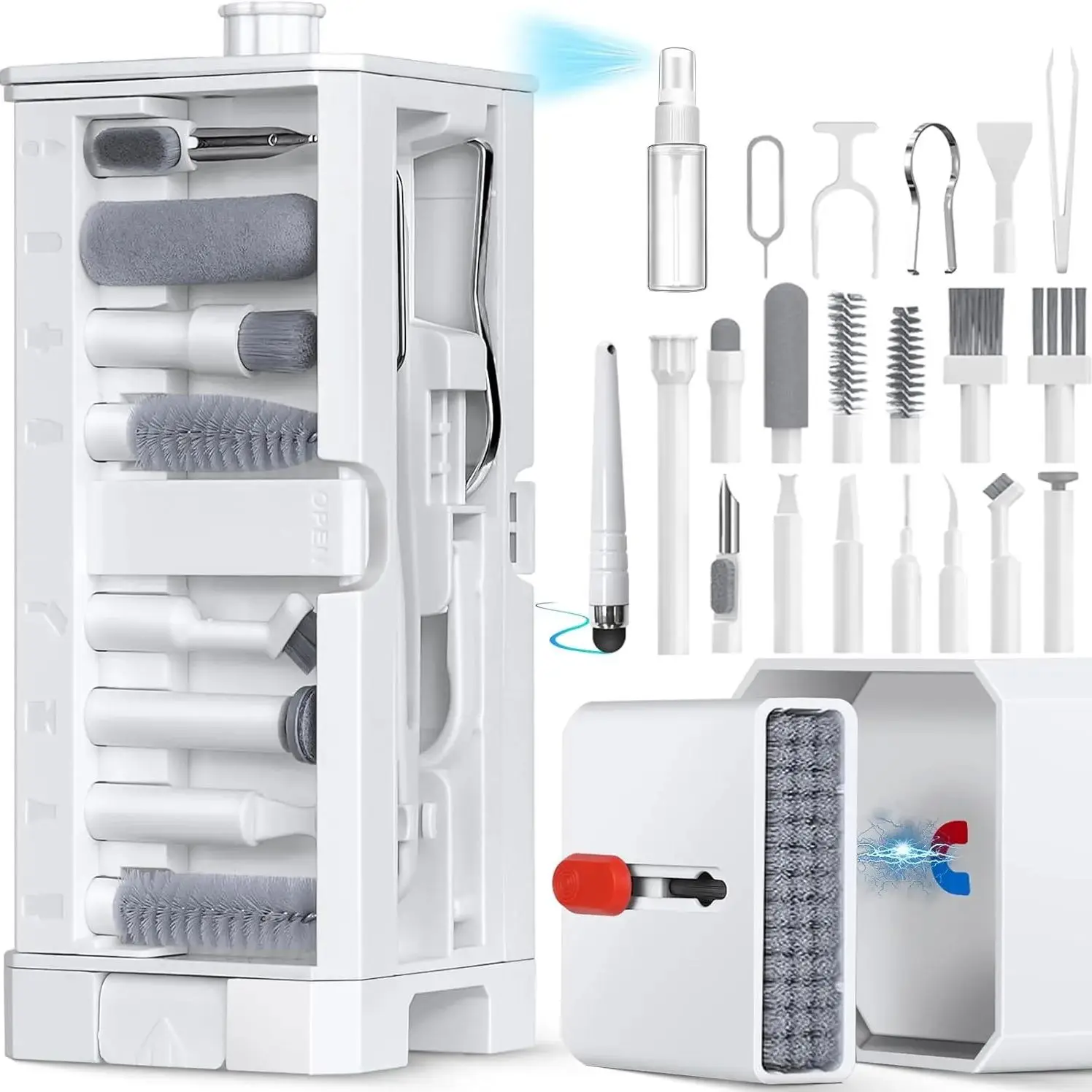 NONE Professionelles 32-in-1-Elektronik-Reinigungswerkzeug-Set – für iPhone-Anschluss, AirPods-Hülle, Bluetooth-Ohrhörer, PC-Tastatur, Laptop 3