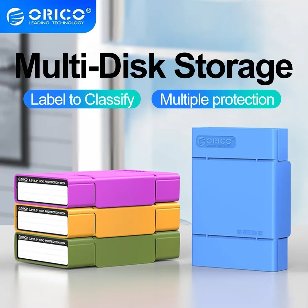 

ORICO M.2 SSD Case 2.5/3.5 Inch HDD Enclosure M.2 Protect Case Hard Case Box with Label for External Hard Drive Disk Storage Box