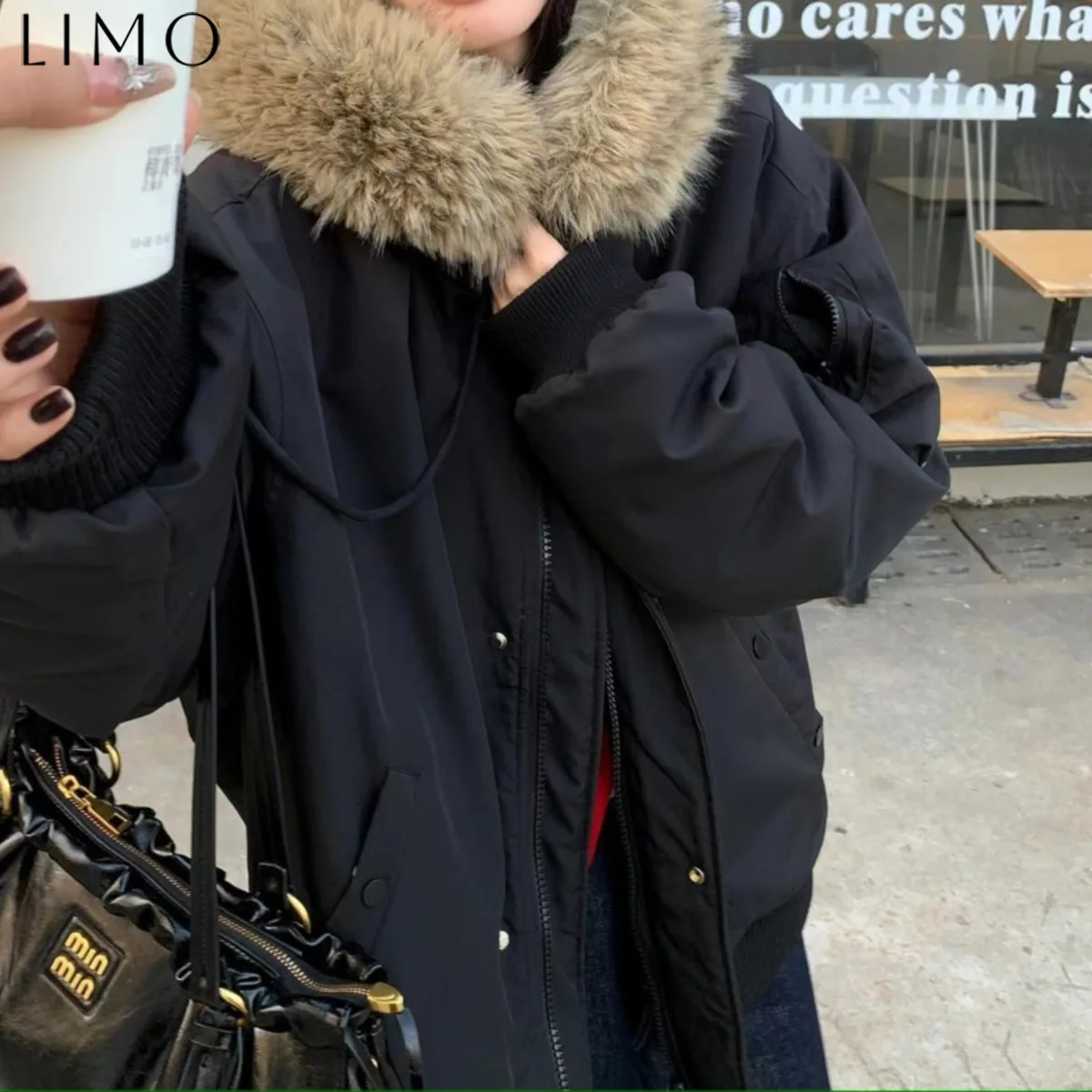 

LIMO Women’s Vintage Double Faced Wool Cotton Short Coat Button Front Hooded Commute Easy Wear Autumn Winter Daily Outfits