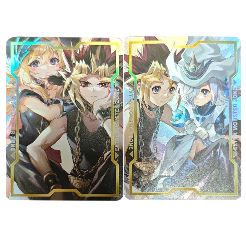 

2pcs/set Yu-Gi-Oh! Yugi Muto Black Magician Girl DIY self-made Color Flash Card Anime Game Collection Card Gift Toy 59*86mm