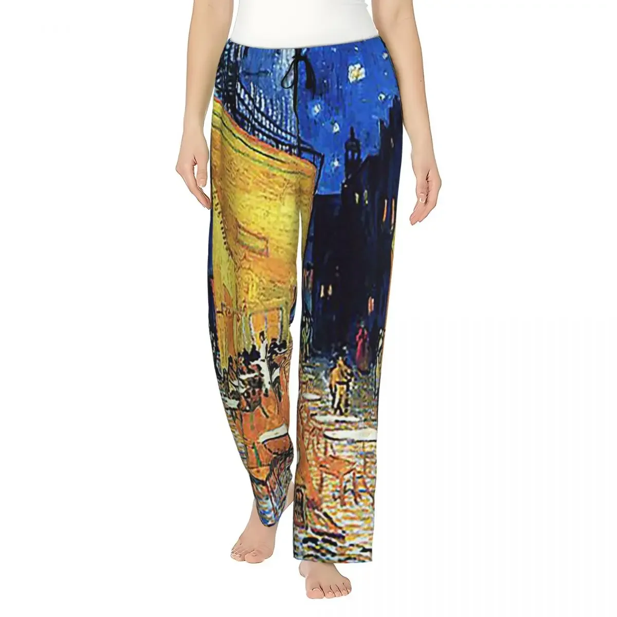 

Custom Vincent Van Gogh - The Cafe Terrace On The Place De Forum Women Pajama Pants Lounge Sleep Sleepwear Bottoms with Pockets