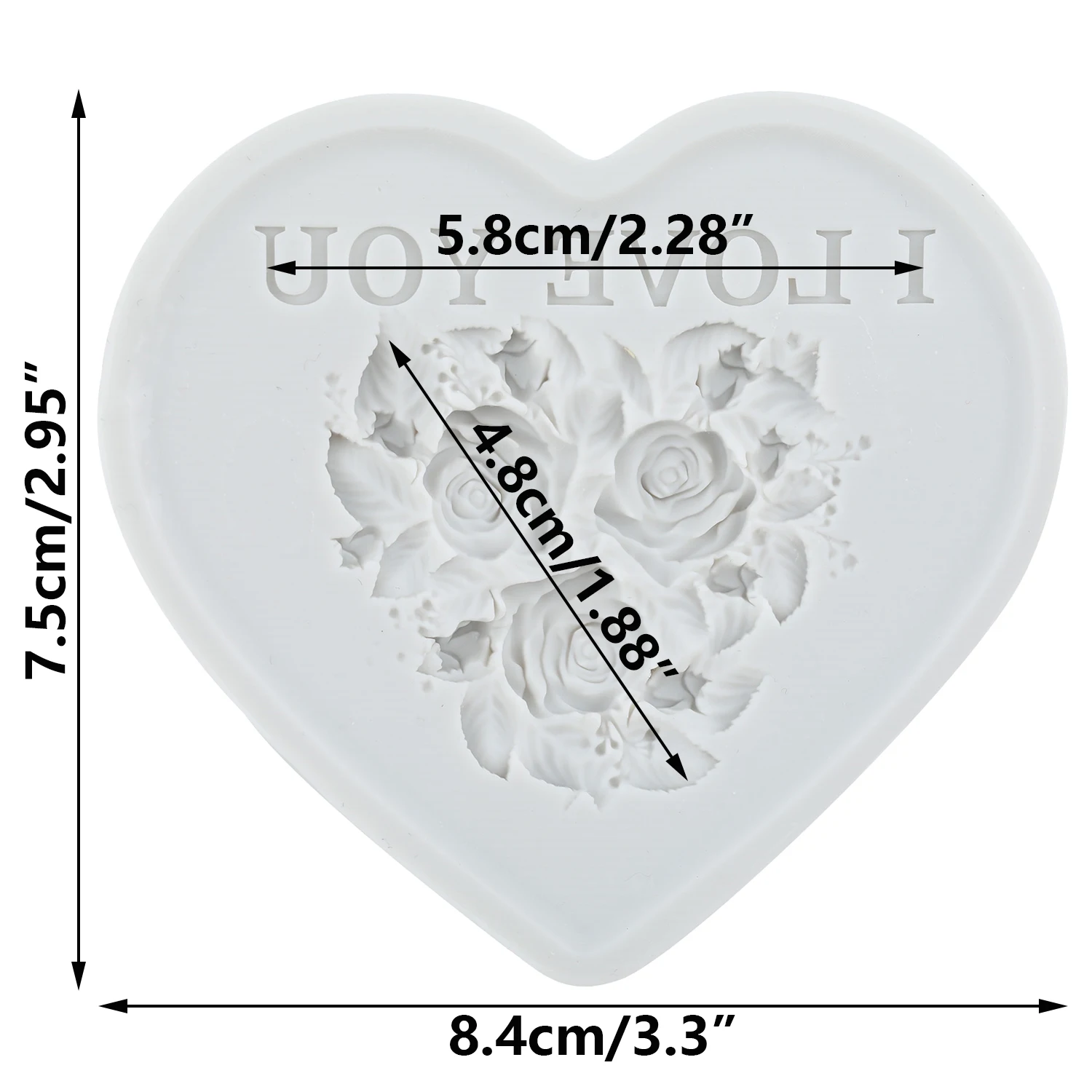 Rose Flower Silicone Molds Heart Fondant Cake Decorating Tools Cupcake Topper Candy Sugar Craft Gum Paste Polymer Clay