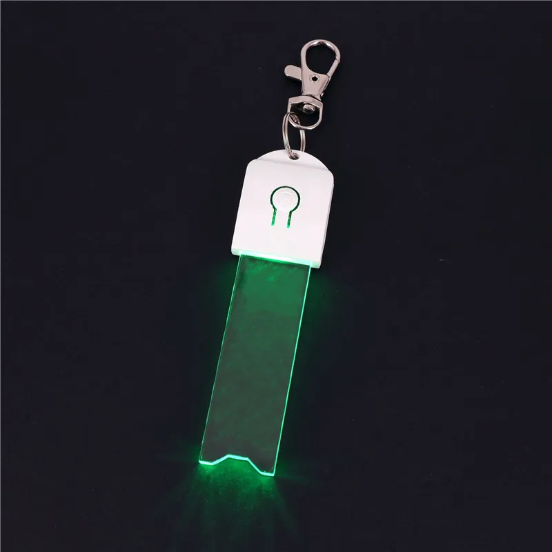 200Pcs Led 3D Blank Acrylic Keychain RGB Night Light Pendant Lamp Wedding Christmas Decor Diy Gift Key Ring Customize Logo