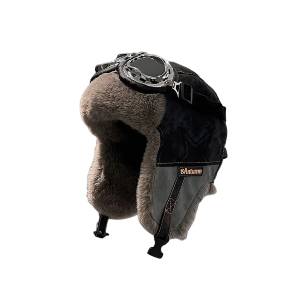 

Зимний сезон Зимняя шапка в русском стиле с плюшевой подкладкой, утолщенная теплая теплая ветрозащитная лыжная шапка с мягким верхом, термоветрозащитная