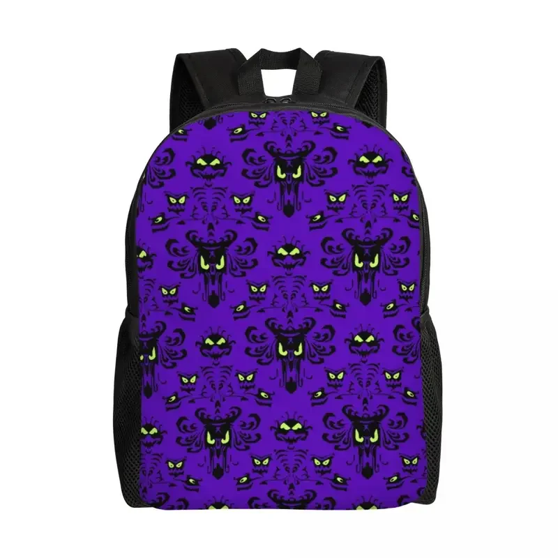 Mochila feliz encantada de Halloween para hombres y mujeres, resistente al agua, Escuela Universitaria, mansión encantada, bolsa de fantasmas, bolsas de libros estampadas