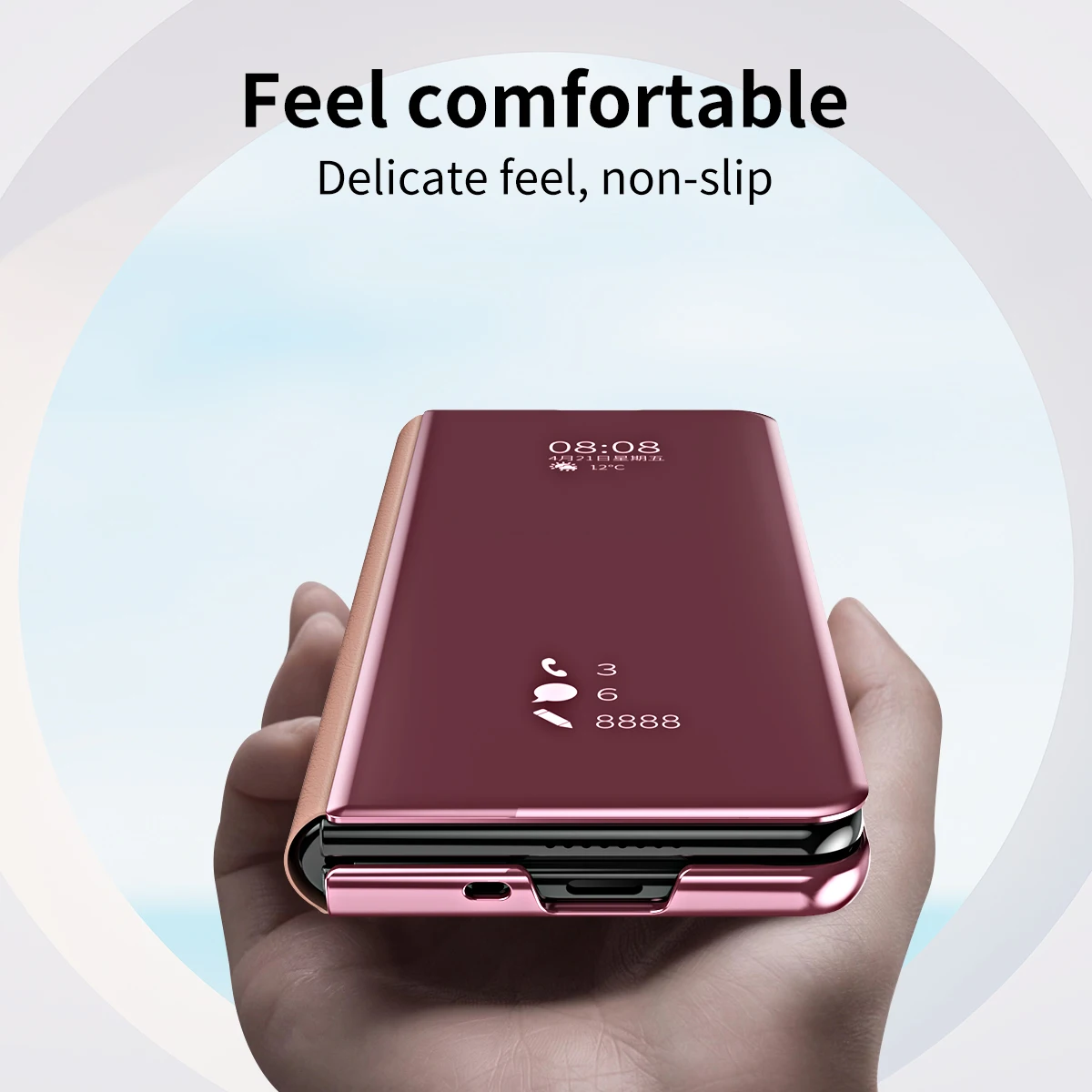 Mirror Clear Flip Magnetic Phone Case for Samsung Galaxy Z Fold 6 8 7 5 4 3 5G Fold 5 Fold 4 FOLD8 PU Leather Case Full Cover
