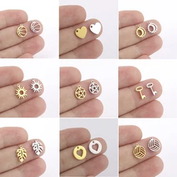 10pcs/Lot Wholesale Tiny Charms For Necklaces Bracelets Stainless Steel Pendants Accessories For Jewelry Making Diy Component