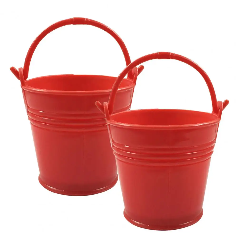 2Pcs Storage Bucket Multi-use Anti-slid Handle Candy Storage Bucket Plastic Creative Festive Touch Snack for Party