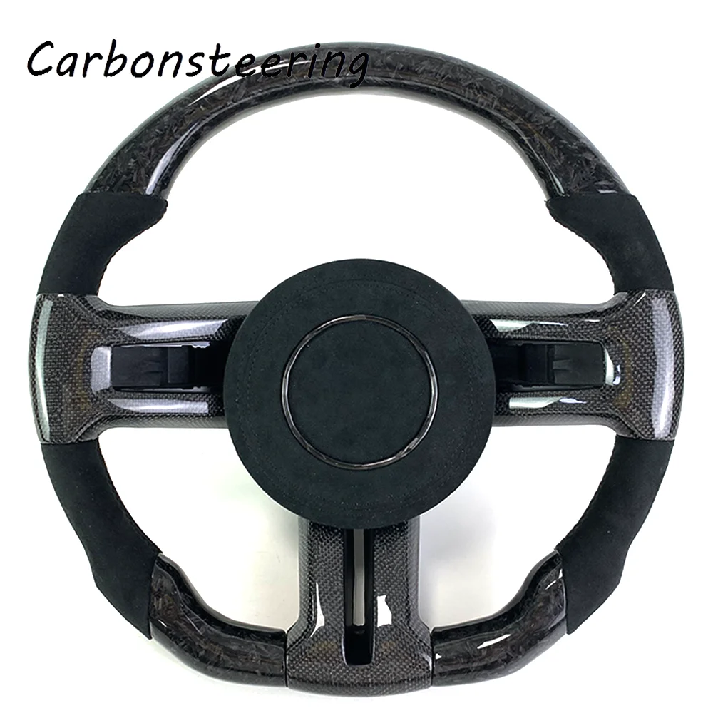 

Cars Accessories Forged Carbon Fiber Steering Wheel Fit for Ford Mustang GT350 GT500 2011-2014 Car LED rpm display can Custom
