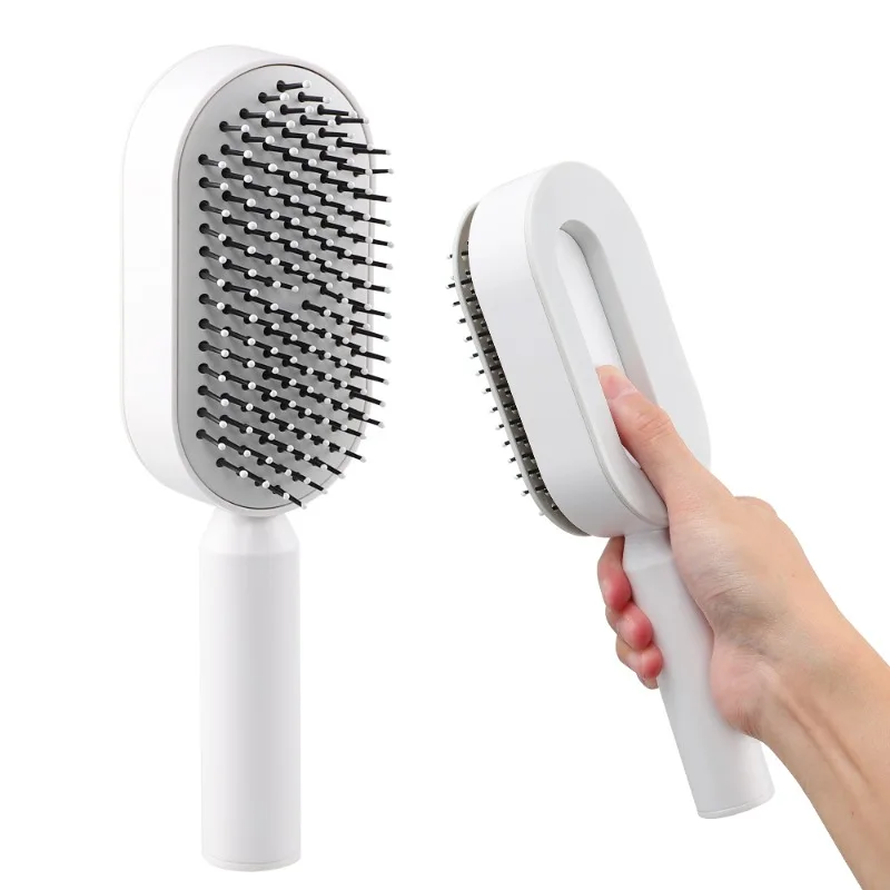 

Salon scalp massage tangled hair comb hair silk tangled click spam female self cleaning hair brush