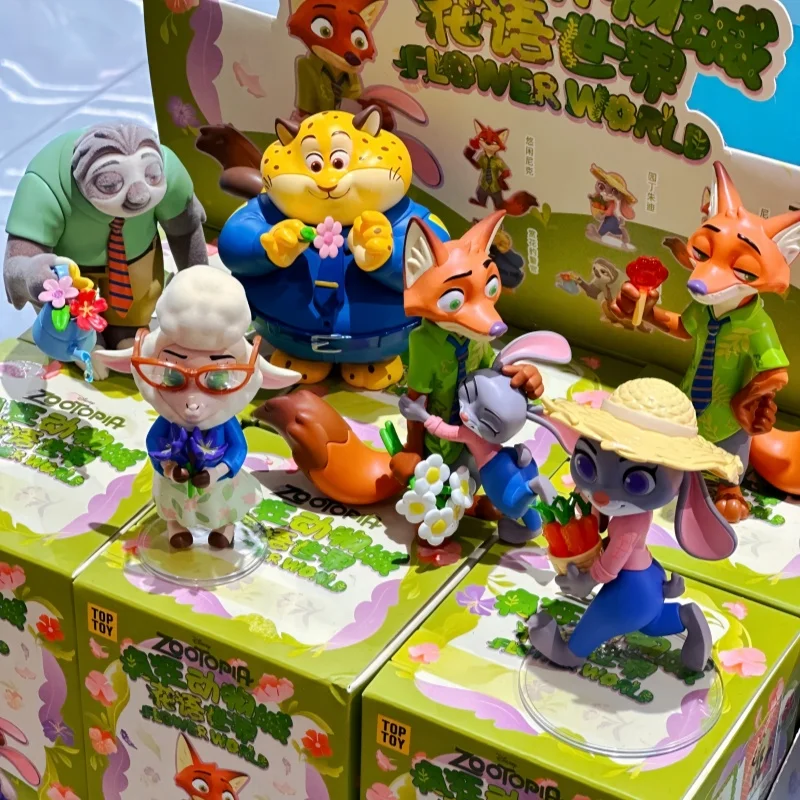Nuova licenza autentica Zootopia Blind Box The World Of Flowers Series Judy Hopps Piccola scatola misteriosa artigianale Regali Anime Perimetro